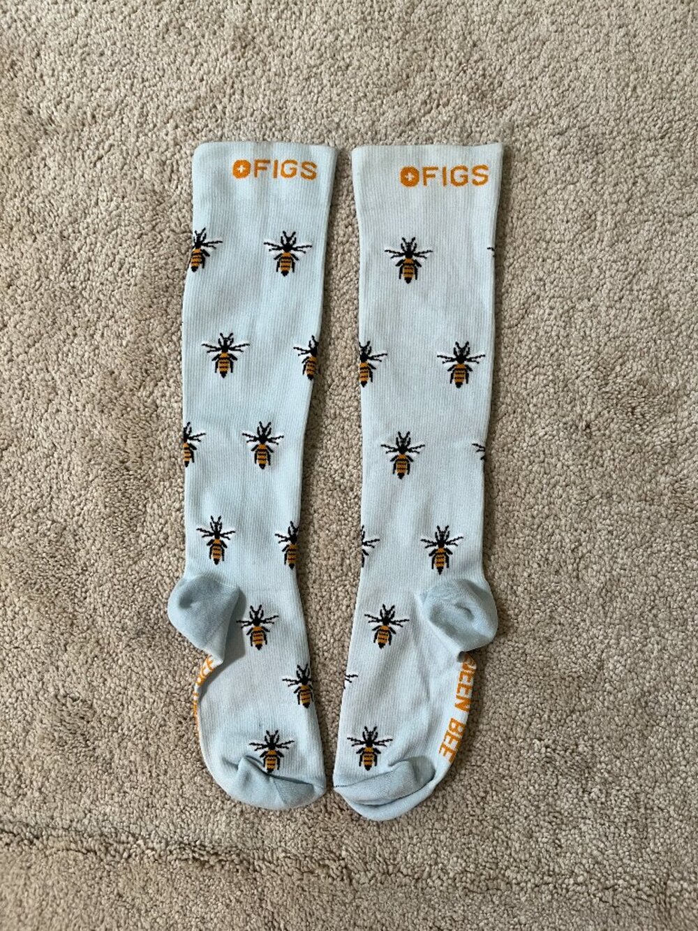 Figs *Bee Queen* Compression Socks Sz S small NWOT Blue*READ